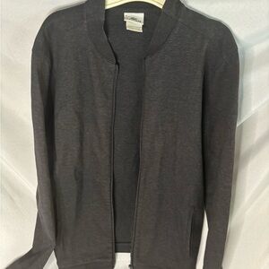 Lacoste Gray Zip Up Sweater Fine Knit Versatile